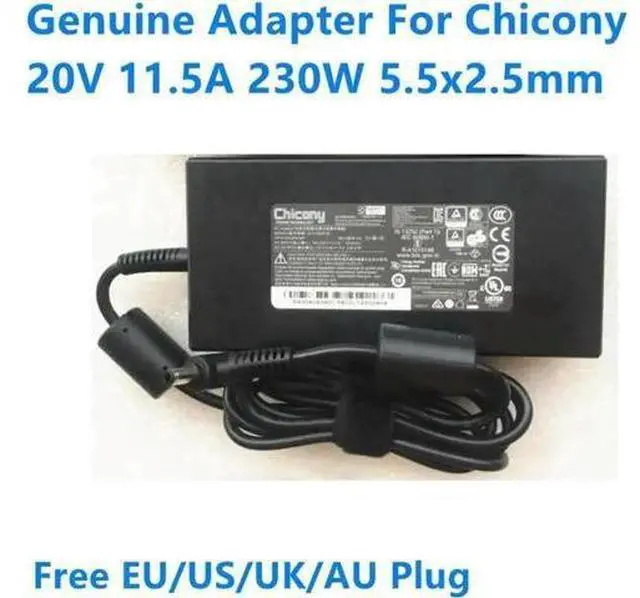 Main image of 20V 11.5A 230.0W 5.5x2.5mm Chicony A17-230P1B A230A038P Power Supply AC Adapter For 230W Gaming Laptop Charger