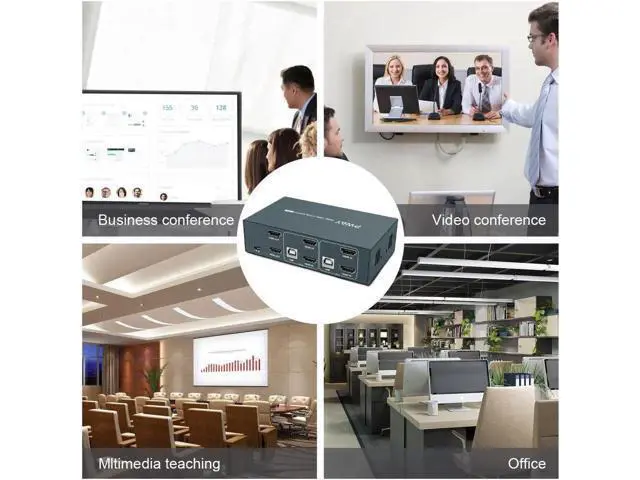 Alt view image 4 of 6 - HDMI KVM Switch 2x2 Support Up To 4K@30Hz Video Two Group Splitter 4 USB2.0 Switch Keyboard Mouse Printer For PC Laptop