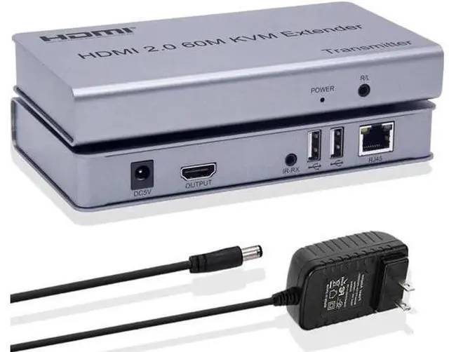 Main image of 4K 60HZ HDMI 2.0 KVM Extender Via RJ45 Ethernet CAT6 Cable to 60M HDMI USB Extender Video Audio Transmit Support Keyboard Mouse