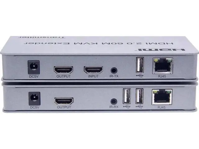 Alt view image 6 of 6 - 4K 60HZ HDMI 2.0 KVM Extender Via RJ45 Ethernet CAT6 Cable to 60M HDMI USB Extender Video Audio Transmit Support Keyboard Mouse