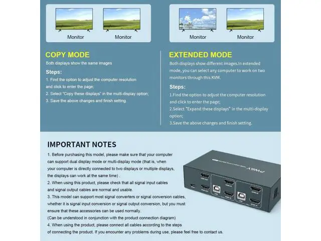 Alt view image 5 of 6 - KVM Switch 2x2 Support Up To 4K@30Hz Video Two Group Splitter 4 USB2.0 Switch Keyboard Mouse Printer For PC Laptop ps5