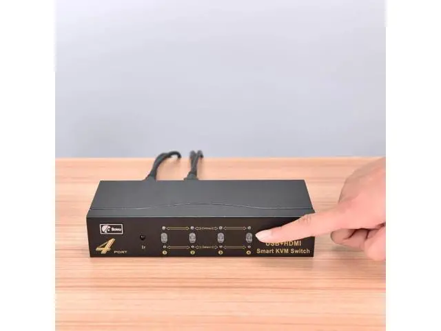 Alt view image 4 of 6 - 4Ports USB KVM Smart Switch HDMI-compatible USB Converter Four In One Out Computer Share Projector Keyboard Mouse Monitor device