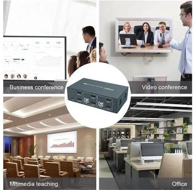 Alt view image 2 of 6 - KVM Switch HDMI 2 In 2 Out Support Resolution 4K@30Hz Four USB2.0 Keyboard And Mouse Printer Switch For PC Laptop S7201H2