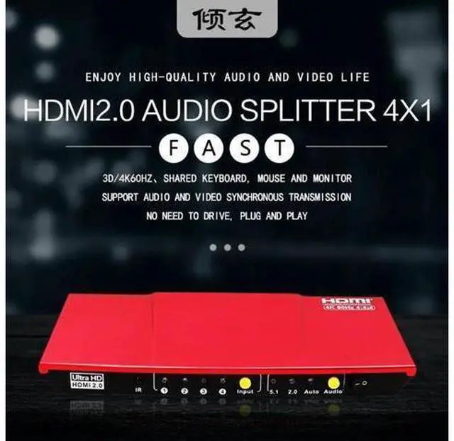 Main image of switcher 4 in 1 out 4K 60HZ dolby with 3.5mm SPDIF Audio Extractor for Nintend PS3 PS4 XBOX HDMI 2.0 Switch automatic 4X1