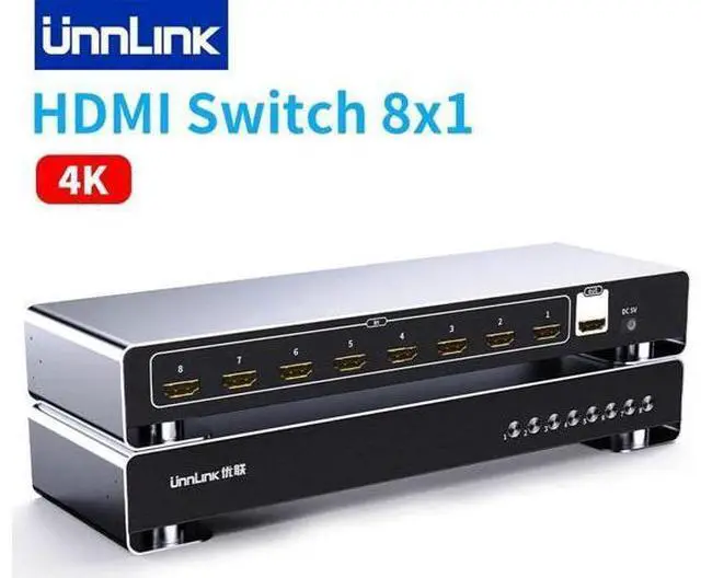 Main image of 4K HDMI Switch 8 In 1 Out Video Switcher 8 Ports for Host Laptop PS3/4/5 Xbox Sharing Monitor TV Projector