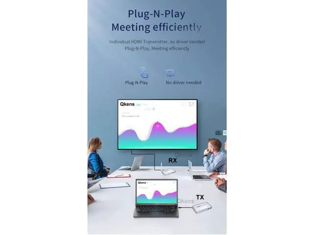 Alt view image 2 of 6 - 200M Wireless Wifi HDMI KVM Extender 1080P Screen Share Audio Video Transmitter Receiver Support TV Loop IR / USB Keyboard Mouse