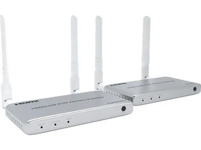 Alt view image 3 of 6 - 200M Wireless Wifi HDMI KVM Extender 1080P Screen Share Audio Video Transmitter Receiver Support TV Loop IR / USB Keyboard Mouse