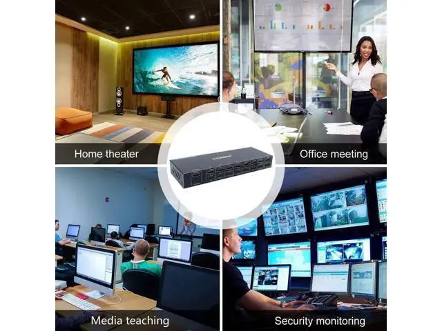 Alt view image 3 of 6 - 8 in 1 HDMI KVM Switch, Out Switch Active Monitor Mouse Keyboard HDMI Switcher 4K @ 30Hz for Laptop, PC, PS4, Xbox