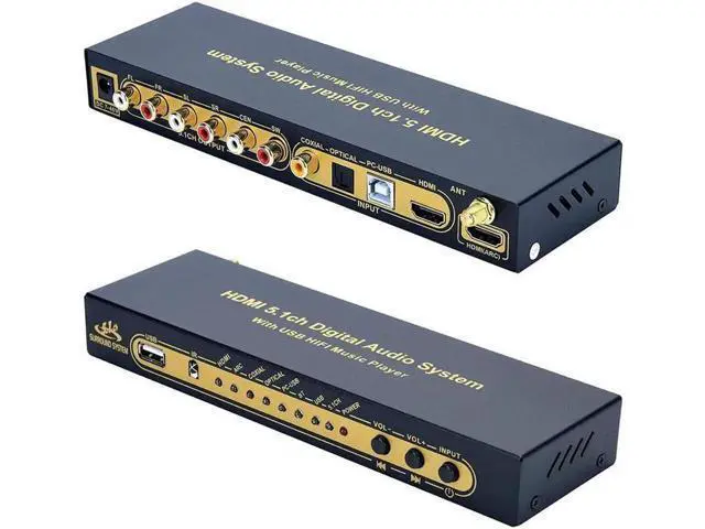 Alt view image 7 of 7 - HD-MI 5.1CH Decoder Separator Extractor Compatible with DTS AC3, HDMI 2.0b 4K 60Hz HDCP 2.3 HDR 3D, Digital Analog Audio Video Surround Sound System 192Khz/24Bit for Movies Games Music
