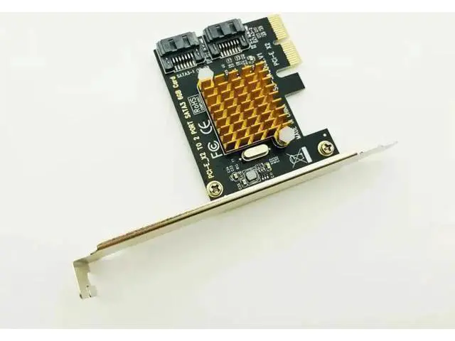Alt view image 2 of 6 - SATA Card PCI E 2X 4X 8X 16X Controller Cards PCI Express to SATA 3.0 2 Port SATAIII 6Gbps Expansion Adapter Boards Add On Cards