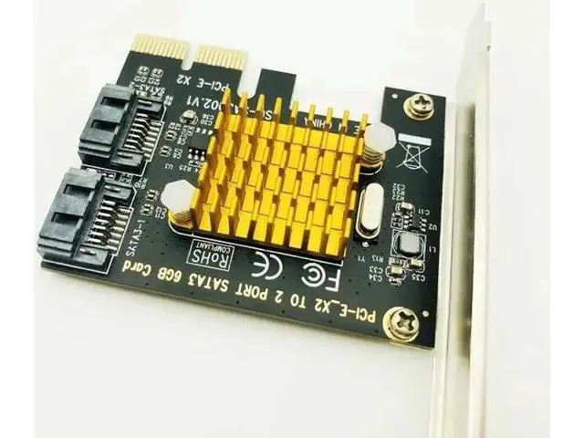 Alt view image 3 of 6 - SATA Card PCI E 2X 4X 8X 16X Controller Cards PCI Express to SATA 3.0 2 Port SATAIII 6Gbps Expansion Adapter Boards Add On Cards