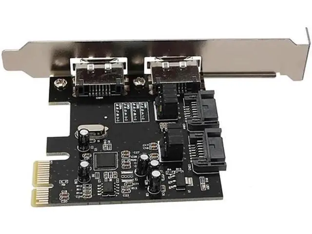 Alt view image 4 of 6 - PCIE eSATA SATA III Expansion Card PCI-E To SATA3 SATA3.0 6Gb/s Three Generations PCI-E Express Adapter