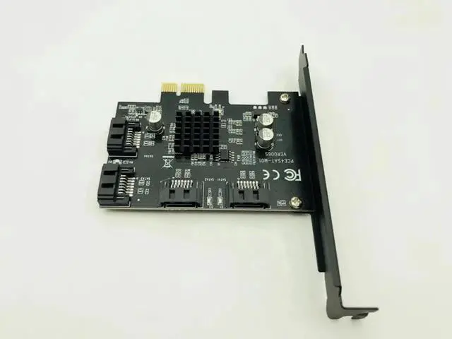 Alt view image 3 of 6 - PCI-e to 4 Ports SATA 3.0 Expansion Controller Card 6G SATA3.0 PCI Express Adapter Marvell 88SE9215 Chip for Computer PC HDD SSD