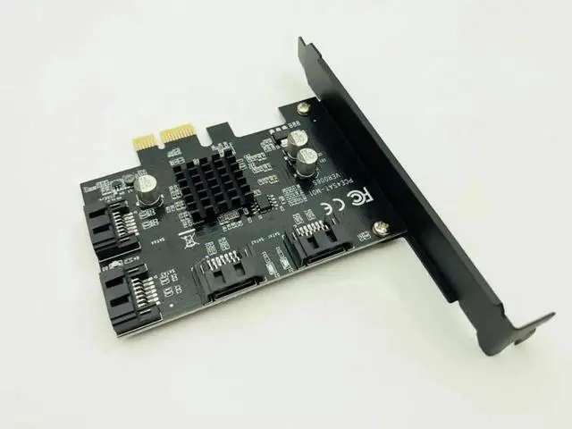 Alt view image 2 of 6 - PCI-e to 4 Ports SATA 3.0 Expansion Controller Card 6G SATA3.0 PCI Express Adapter Marvell 88SE9215 Chip for Computer PC HDD SSD