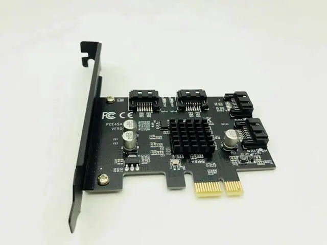 Alt view image 6 of 6 - PCI-e to 4 Ports SATA 3.0 Expansion Controller Card 6G SATA3.0 PCI Express Adapter Marvell 88SE9215 Chip for Computer PC HDD SSD
