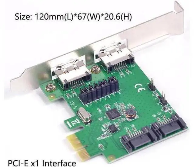 Main image of 2 Ports SATA + 2 ports eSATA 6G PCI Express Controller Card PCI-e To SATA III 3.0 Converter SATA3.0