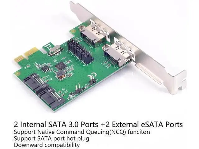 Alt view image 5 of 6 - 2 Ports SATA + 2 ports eSATA 6G PCI Express Controller Card PCI-e To SATA III 3.0 Converter SATA3.0