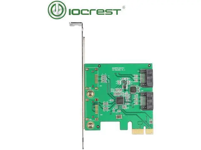 Alt view image 2 of 4 - IOCREST 2 Port SATA III PCI-e 2.0 x1 RAID Card with low profile bracket