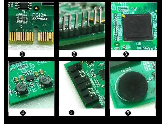 Alt view image 4 of 6 - 2 Port SATA3.0 PCI-e Controller Card PCI Express to Internal SATA 6Gb Multiplier
