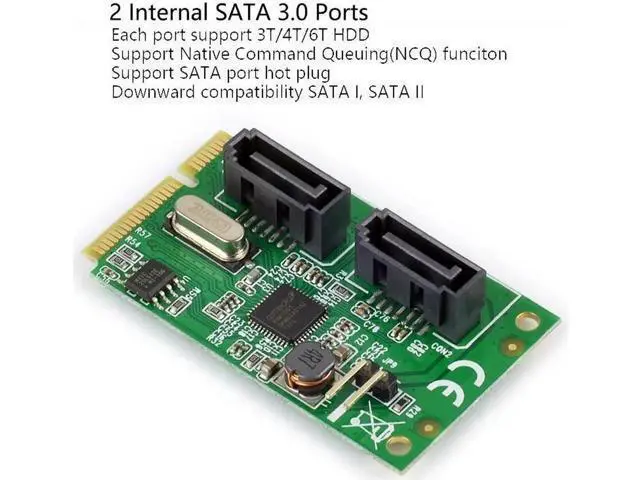 Alt view image 2 of 4 - 2 ports SATA 3.0 Mini PCI-E Controller Card
