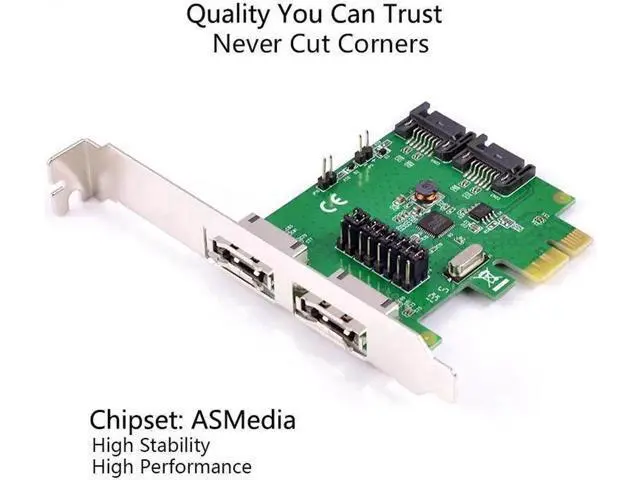 Alt view image 3 of 6 - 2 Ports SATA + 2 ports eSATA 6G PCI Express Controller Card PCI-e To SATA III 3.0 Converter SATA3.0