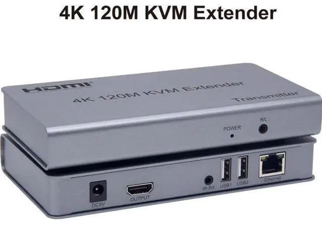 Main image of 4K 120M KVM HDMI Extender By RJ45 Ethernet Cat5e Cat6 Cable Video Transmitter Receiver Support USB Mouse Keyboard Touch Screen