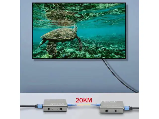 Alt view image 2 of 6 - 20Km HDMI KVM Extender over Optic Fiber HDMI USB KVM Extender Transmitter Receiver Audio Video Converter Fit USB Keyboard Mouse