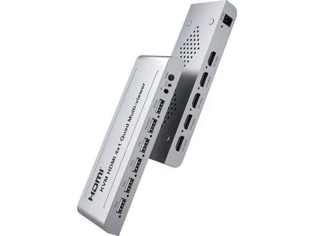 Alt view image 3 of 6 - 1080P KVM HDMI 4X1 Quad Multi Viewer 2 3 4 Screen Splitter HDMI Multiviewer for PS4 Camera PC To TV Projector USB Keyboard Mouse