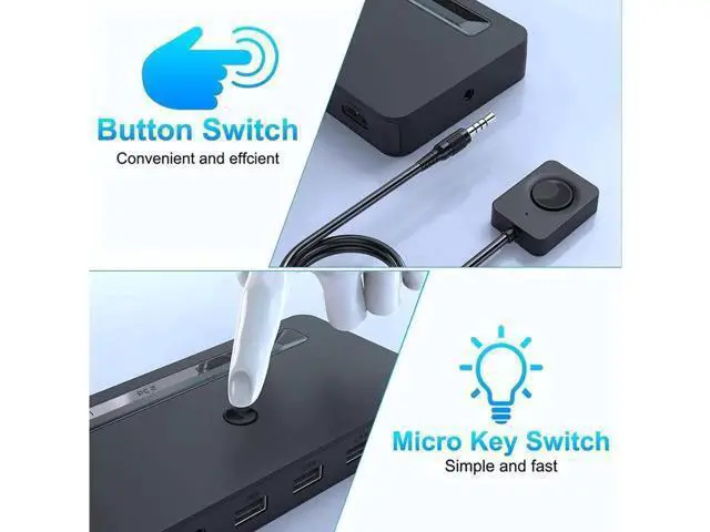 Alt view image 5 of 7 - 4K HDMI KVM Switch 4 Ports for 4 Computers Share One HD 4K Monitor, 3 USB Devices Keyboard Mouse Printer, 2 3.5mm Headphone Jack, Including 4 HDMI Cable and 1 Remote Controller