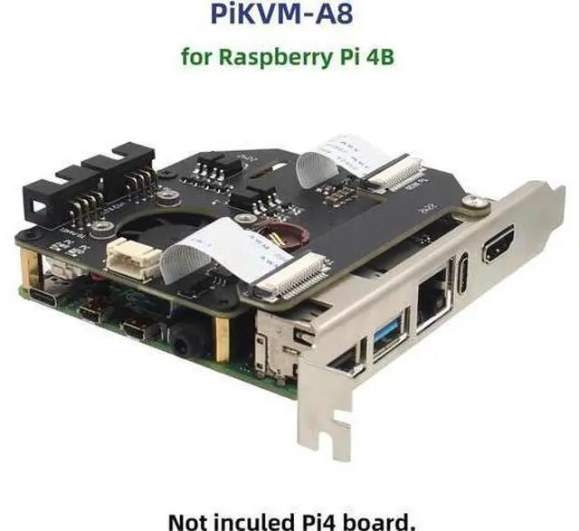 Main image of Pi 4B PCIe KVM over IP PiKVM-A8 Support PiKVM v3 PoE ATX HDMI CSI