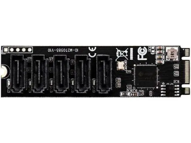 Alt view image 2 of 4 - 3.0 SSD M.2 NVME to 5 Ports 7Pin SATA 3.0 6G m2 pci express pci-e Adapter with SATA cable JMB585 Chip