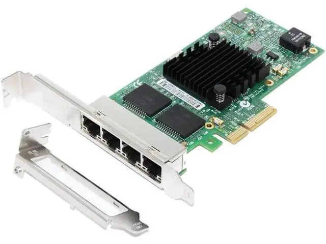 Alt view image 3 of 5 - Card PCI-Express PCIe X4 Four RJ45 Gigabit Ports Server Adapter NIC I350-T4