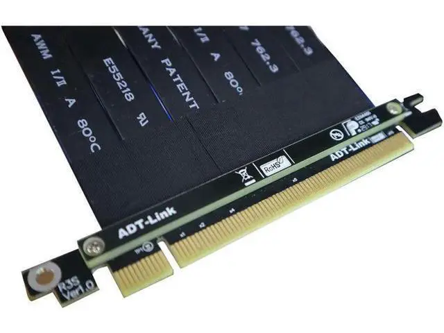 Alt view image 2 of 5 - X16 to 3.0 X16 Male to Female Riser Extension Cable Graphics Card PC Install Chasis PCI Express Extender Ribbon 128G/Bps