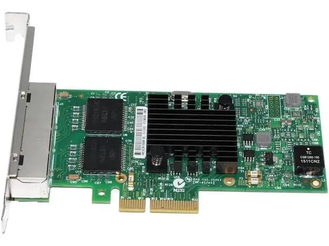 Alt view image 4 of 5 - Card PCI-Express PCIe X4 Four RJ45 Gigabit Ports Server Adapter NIC I350-T4