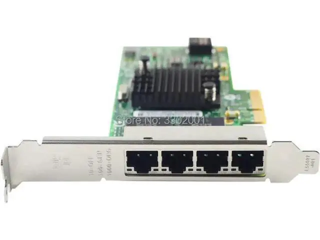 Alt view image 2 of 5 - I350-T4V2 4-Port Gigabit Ethernet PCI-Express X4 I350AM4 Server Adapter Network Card