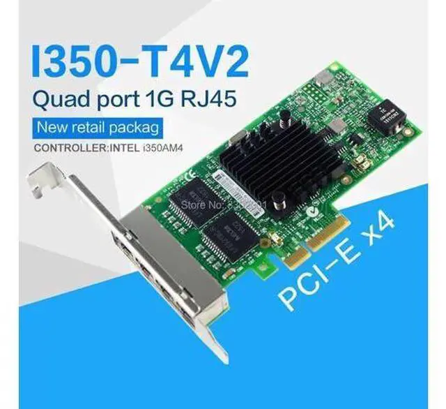 Main image of I350-T4V2 4-Port Gigabit Ethernet PCI-Express X4 I350AM4 Server Adapter Network Card