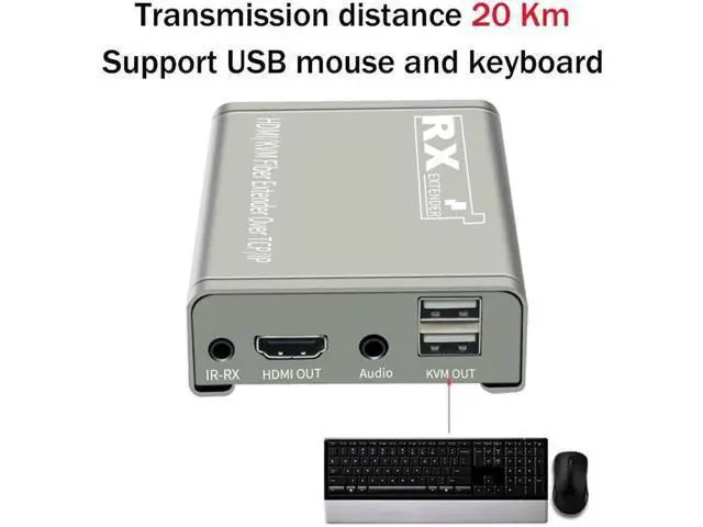 Alt view image 3 of 6 - 20Km HDMI Fiber Optic KVM Extender via SC Fiber cable 1080P HDMI USB Fiber Optical Extender Transmit Support USB Keyboard Mouse