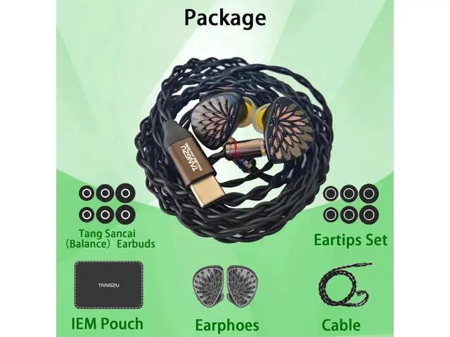 Alt view image 6 of 6 - YUXUANJI Earphones,10mm TPLX Dynamic Drive Wired Earbuds,in Ear Monitor Headphones,iems Ear Buds Wired for Gaming (4.4mm, Black)