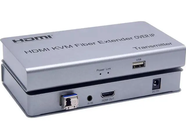 Alt view image 3 of 6 - 20km HDMI USB KVM Fiber Extender Over IP Single Mode Fiber-LC Fiber Optic Transceiver Audio Video Converter Transmitter Receiver