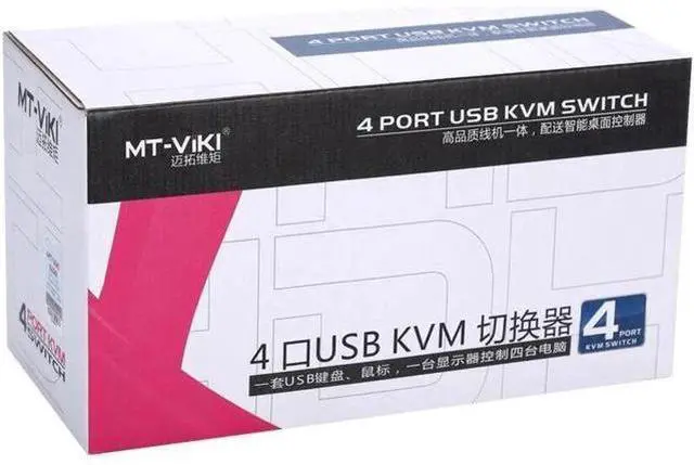Alt view image 2 of 5 - 4 Port Auto Smart USB VGA KVM Switch with Wired Remote Extension Switcher Panel High Resolution PC Selector Hotkey 481KL