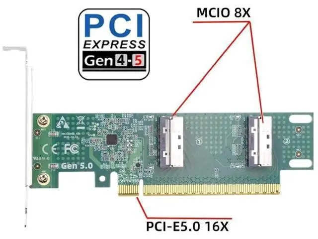 Alt view image 5 of 7 - Aomoproing Dual Port PCI-E X16 to PCI-E 5.0 MCIO 8i 74Pin SFF-TA-1016 Adapter Mini Cool Edge IO Female PCI Expansion Card Adapter