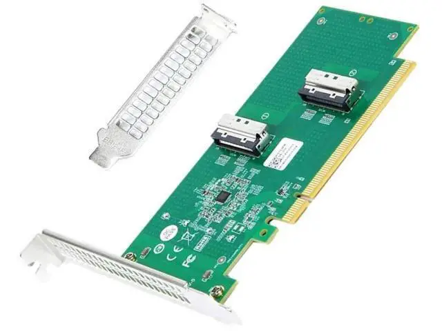 Main image of Aomoproing 2 Port PCI-E X16 to PCI-E 5.0 MCIO 8i 74Pin SFF-TA-1016 Adapter Mini Cool Edge IO Female PCI Expansion Card Adapter