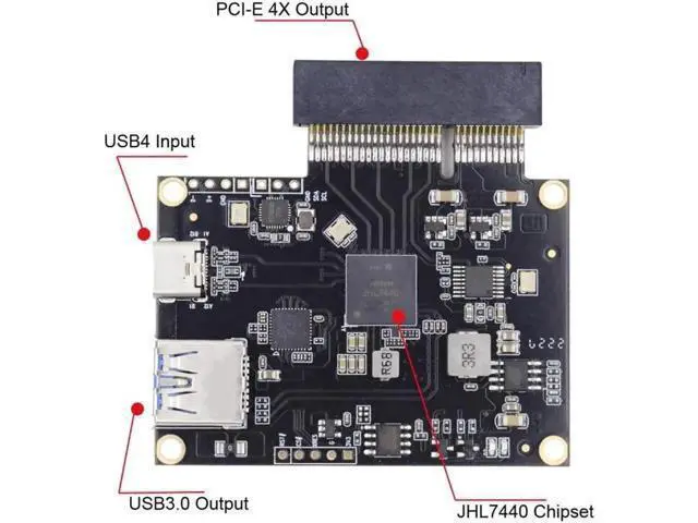 Alt view image 4 of 7 - Aomoproing Type-C USB4 40Gbps to PCI-E SSD 4x Graphics Card Converter Cable USB4.0 40Gbps JHL7440 Chipset