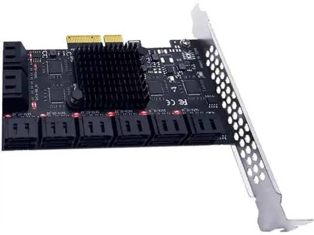Alt view image 4 of 4 - Aomoproing PCIE SATA Card PCIe to 16 Ports SATA 3.0 6G SSD Adapter Card Computer Accessories Support 16 SATA 3.0 Devices