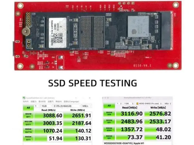Alt view image 6 of 7 - Aomoproing UC-116 Type-C USB4 40Gbps to PCI-E SSD Nvme NGFF M-key Convert Card Cable USB-C 10Gbps JHL7440 JMS583
