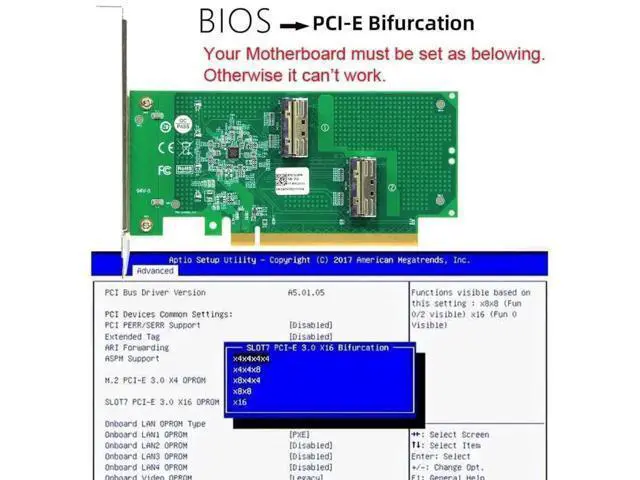 Alt view image 4 of 7 - Aomoproing 2 Port PCI-E X16 to PCI-E 5.0 MCIO 8i 74Pin SFF-TA-1016 Adapter Mini Cool Edge IO Female PCI Expansion Card Adapter