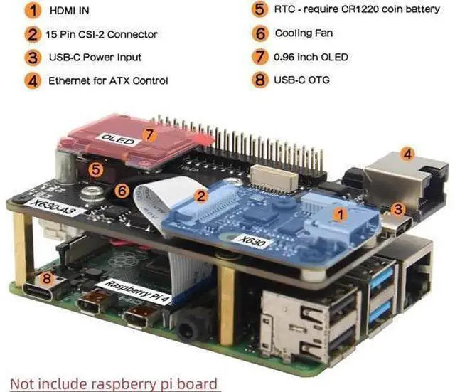 Alt view image 4 of 6 - Pi based KVM over IP PiKVM-A3 with Power Adapter USB-C 5V 4A for Raspberry Pi 4B