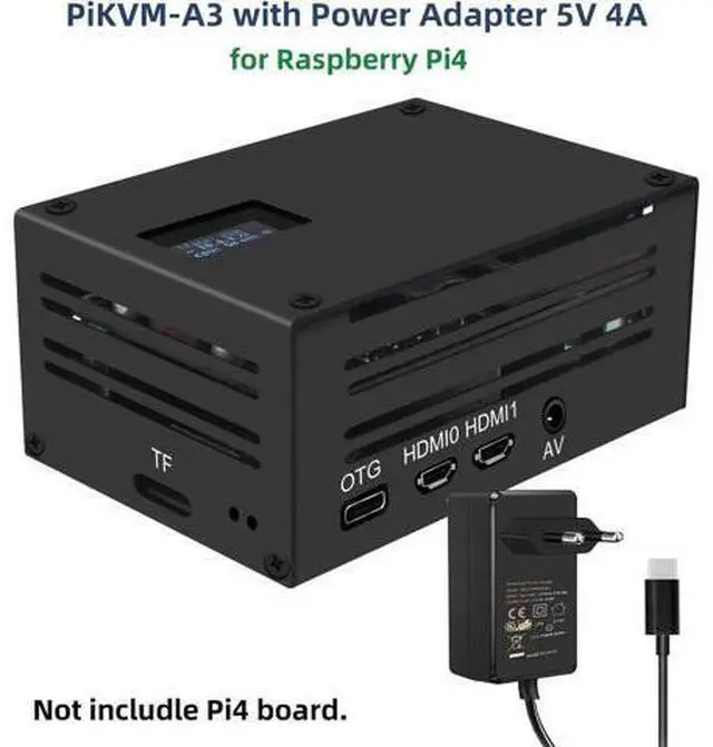 Main image of Pi based KVM over IP PiKVM-A3 with Power Adapter USB-C 5V 4A for Raspberry Pi 4B