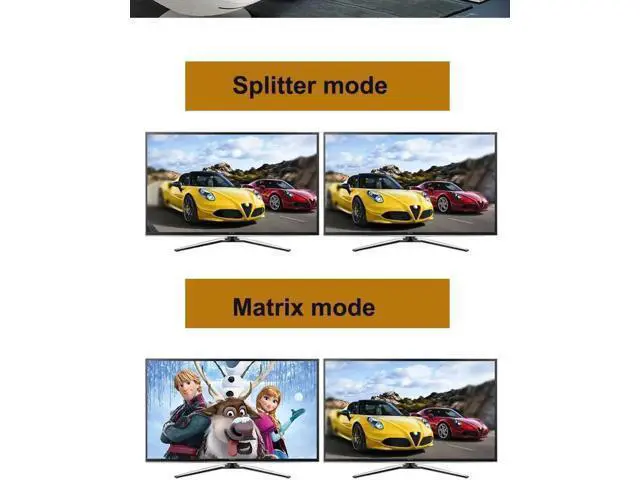 Alt view image 2 of 6 - 4K 60Hz Matrix HDMI KVM Switch 4x2 4 In 2 Out KVM Switcher Dual Monitor 4 Port KVM Switch Matrix Switcher HDMI USB PC 4 Computer