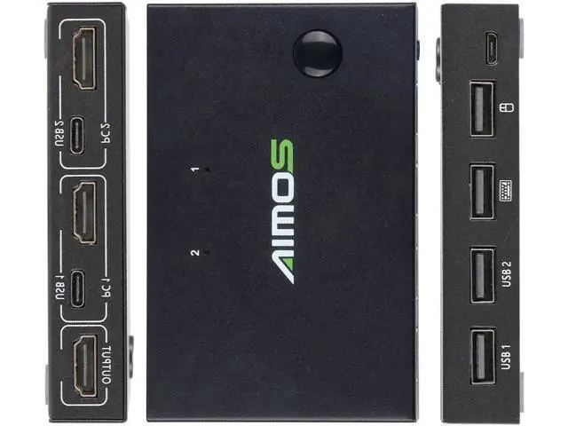 Alt view image 3 of 6 - HDMI-compatible Splitter 4K Switch KVM switch Usb 2.0 2 in1 Switcher For computer monitor Keyboard And Mouse EDID / HDCP Printer